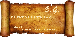 Blumenau Giszmunda névjegykártya